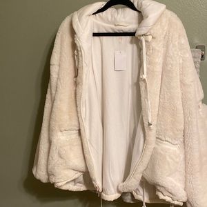 Free people movement white faux fur jacket